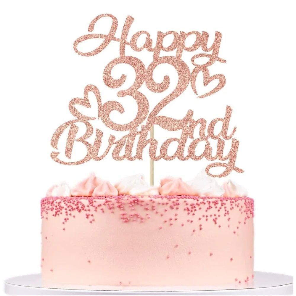 Rose Gold Birthday Cake Topper